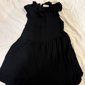 Urban Outfitters dress S, ruffle, black, rayon, pockets, sleeveless, lined